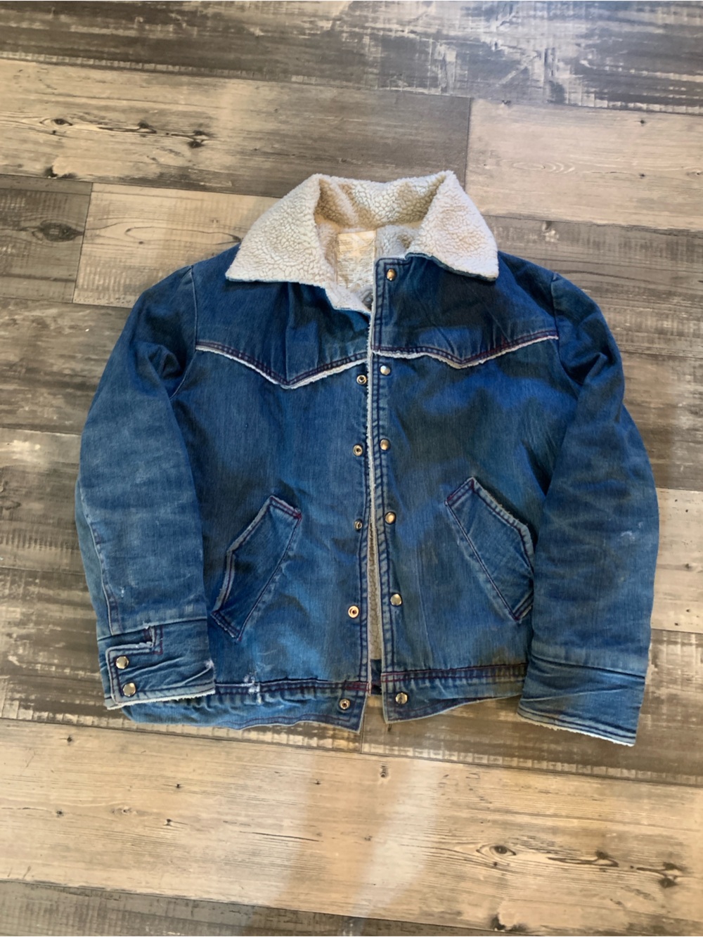Andy Johns Men's Blue Denim Sherpa Jacket